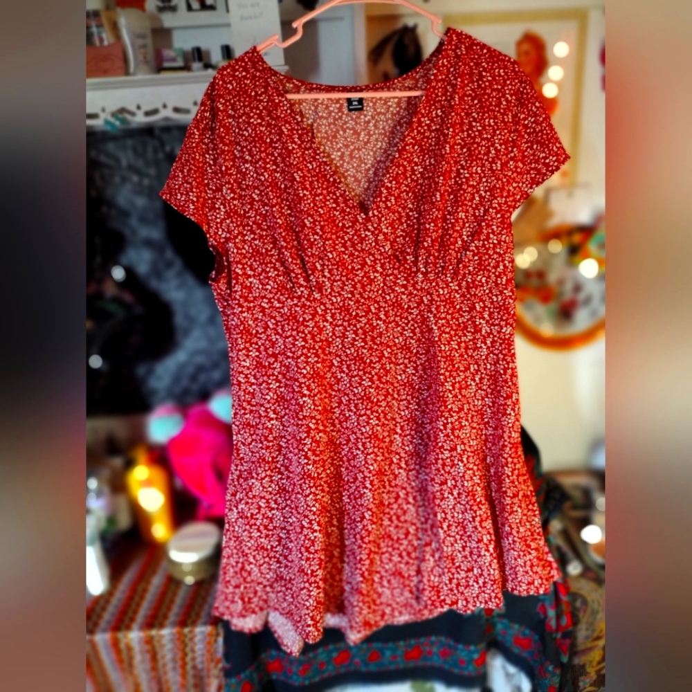 Shein Red and white dress Plus size